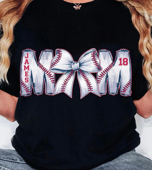 Custom baseball Mom Bow⚾️