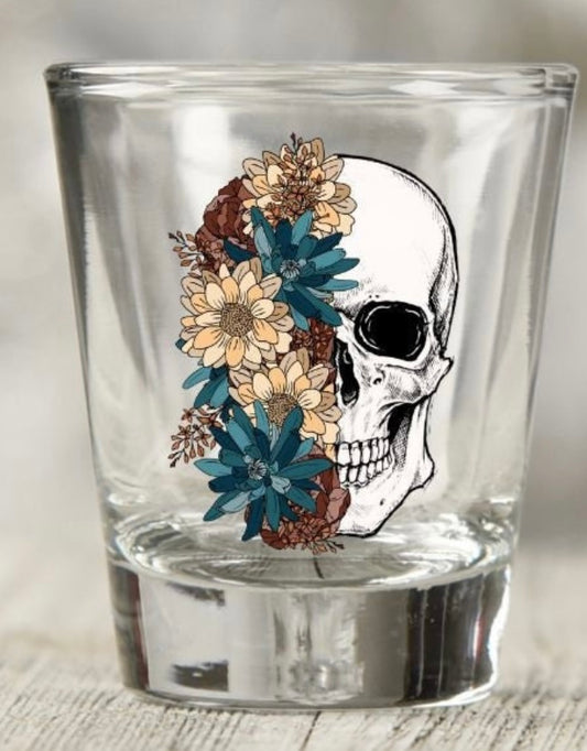 Blue Flower Skull