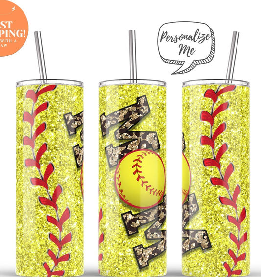 Mom Softball Tumbler