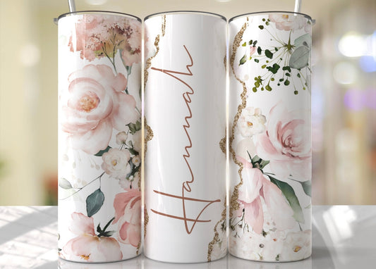 Personalized Flower Tumbler