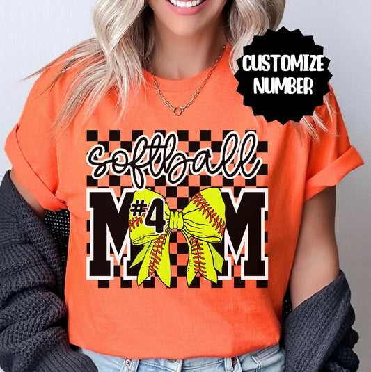 Softball mom w/number of your choice