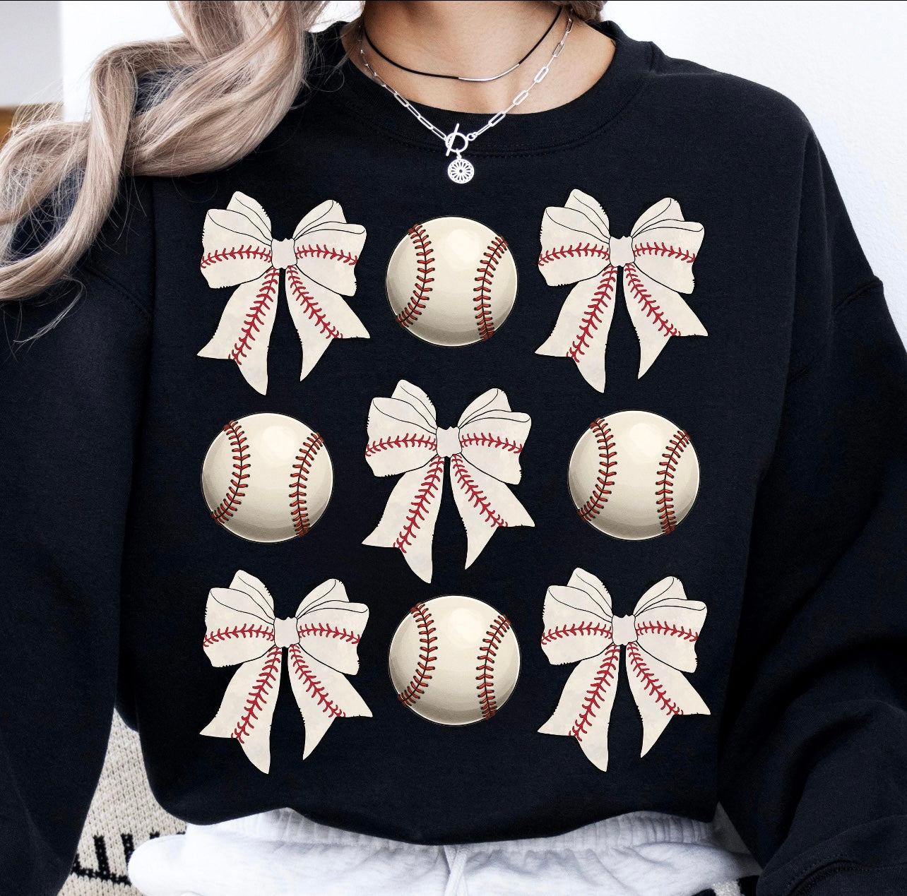 Bows and baseballs shirt